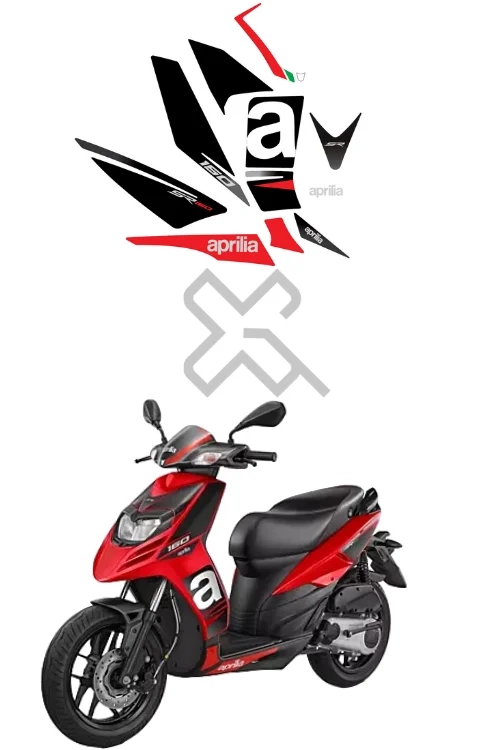 Aprilia SR 150 Sticker | Made in Premium Gloss Vinyl with FPF (Fade Protection Film), Waterproof, Pack of 1